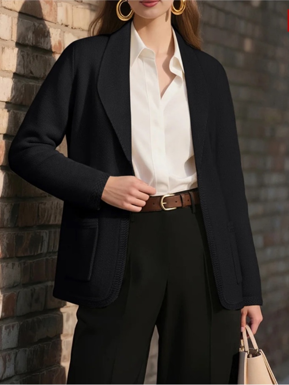 Belle Poque Vintage Cardigan Sweater Blazer, Black, M, NWT - Picture 5 of 13